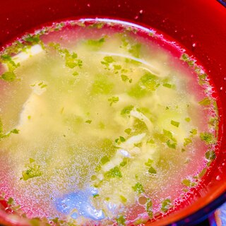 セロリの葉のかき卵中華スープ